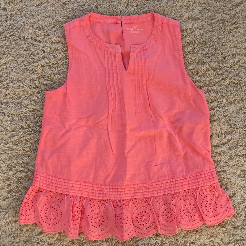 Vineyard Vines Peach Lace Blouse
